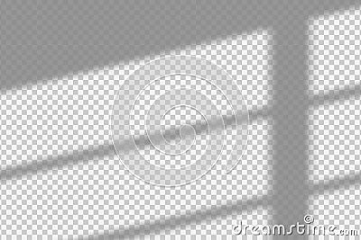 Shadow overlay effect. Transparent overlay shadow from the window and jalouse. Realistic soft light effect of shadows and natural Vector Illustration